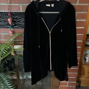 Black Hooded Women's Cardigan